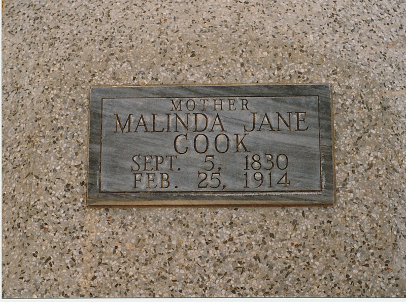 No Side Section C, Lot 150
MOTHER
MALINDA JANE COOK
Sept 5, 1830
Feb 25, 1914 Cook_Malinda.jpg