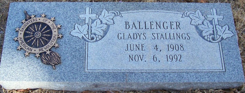 BALLENGER
GLADYS STALLINGS
JUNE 4, 1908
NOV 6, 1992 BALLENGER_Gladys.jpg