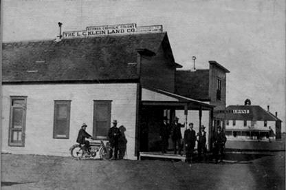 Happy TX L C Klein Land Company - located on the south side of Main Street. It was later used as the post office and as William F. Miller's office. happy.jpg