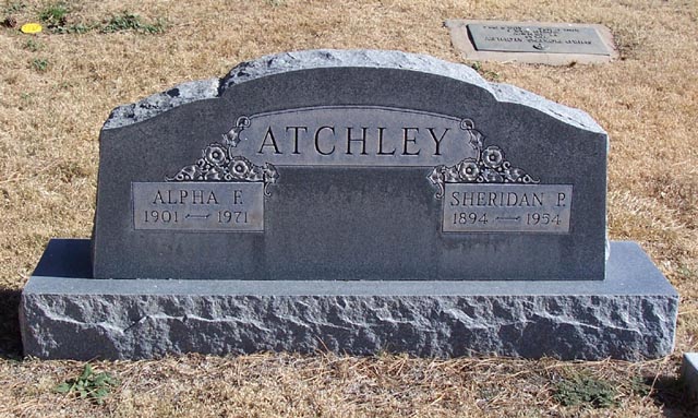 ATCHLEY
ALPHA F
1901 - 1971
SHERIDAN P
1894 - 1954 ATCHLEY_Alpha and Sheridan.jpg