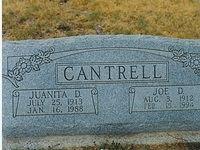Joe D and Juanita D Cantrell